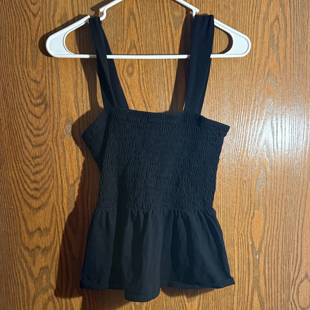 Elegant Black Peplum Women's Top